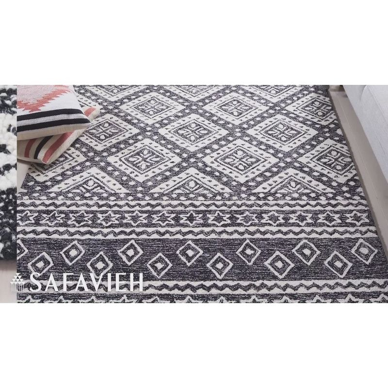 Micro-Loop MLP501 Hand Tufted Indoor Area Rug - Dark Grey/Ivory - 5'x8' - Safavieh