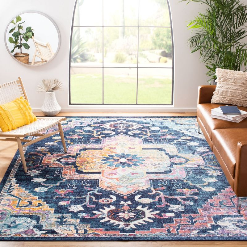 Crystal CRS501 Loomed Indoor Area Rug - Navy/Fuchsia - 10'x14' - Safavieh