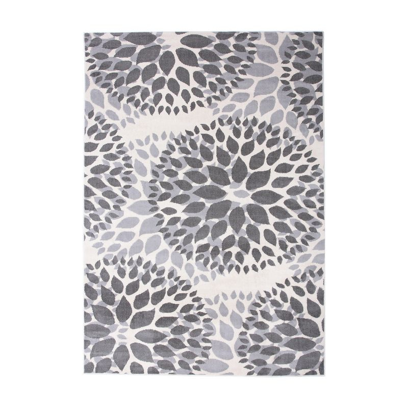 World Rug Gallery Modern Floral Circles Gray 3'1" x 5' Area Rug