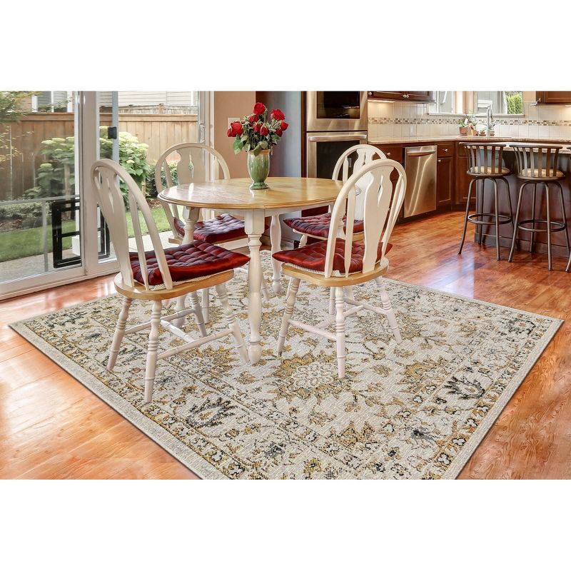 Liora Manne Carmel Vintage Floral Indoor/Outdoor Rug Sand 3'3" x 4'11"