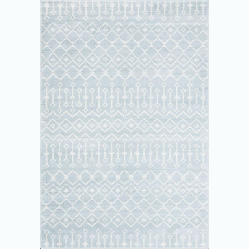 Unique Loom 6' 1 x 9' 0 Rectangle Moroccan Trellis Light Blue Area Rug