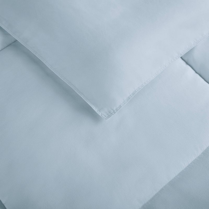 Full/Queen 3pc Simply Clean Comforter Set Light Blue - Serta