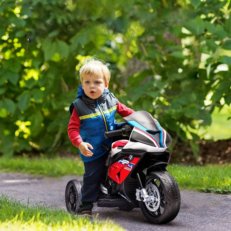 Aosom Licensed BMW HP4 Kids Electric Motorcycle Ride-On Toy 3-Wheels 6V Battery Powered Motorbike with Music for Girls Boy 18 - 60 Months, Red
