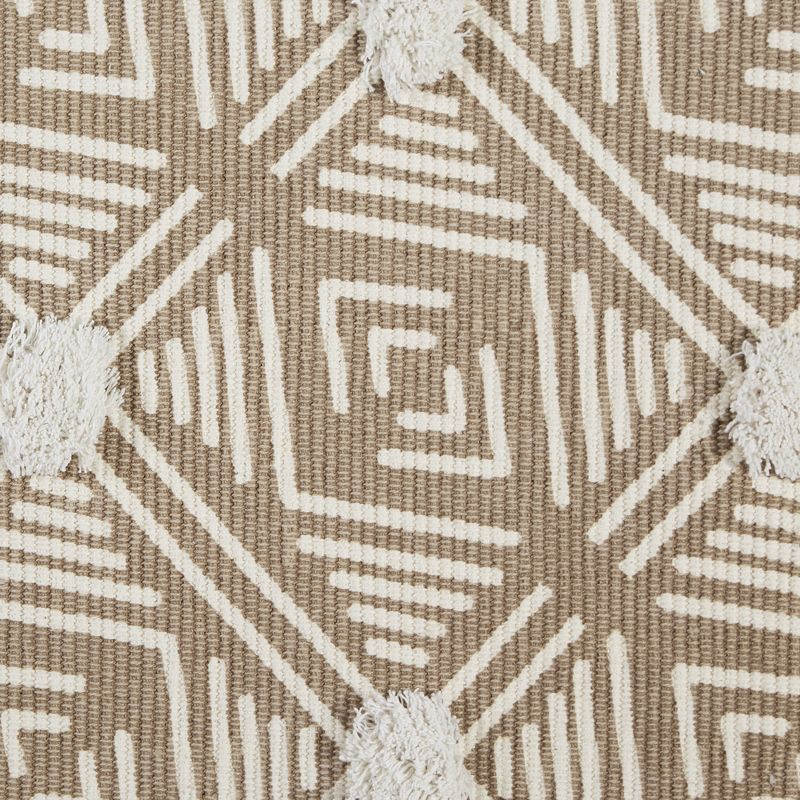 Design Imports Geometric Textured Fringe - Stone - 4 X 6 Ft