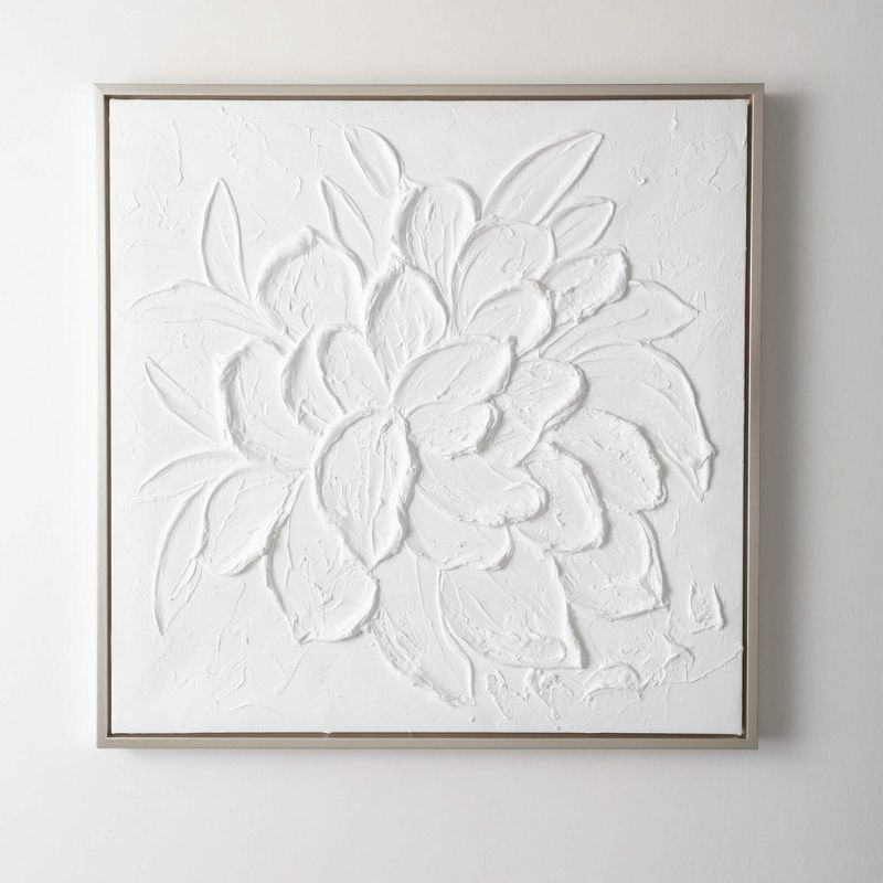 Sullivans Embossed Flower Wall Art 27.5"H; White