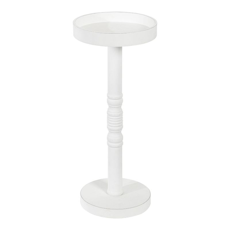 Kate and Laurel Bellport Square Wood Drink Table, 10x10x22, White