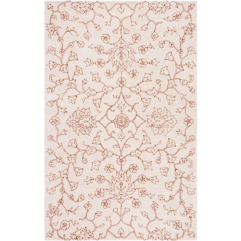 Jardin JAR730 Hand Tufted Area Rug - Ivory/Rust - 8'x10' - Safavieh.