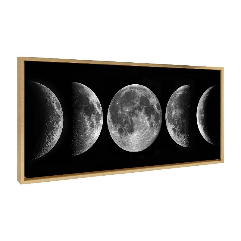 Kate & Laurel All Things Decor 18"x40" Sylvie Phases of the Moon Art: Transitional Style, Sawtooth Back, Digital Art
