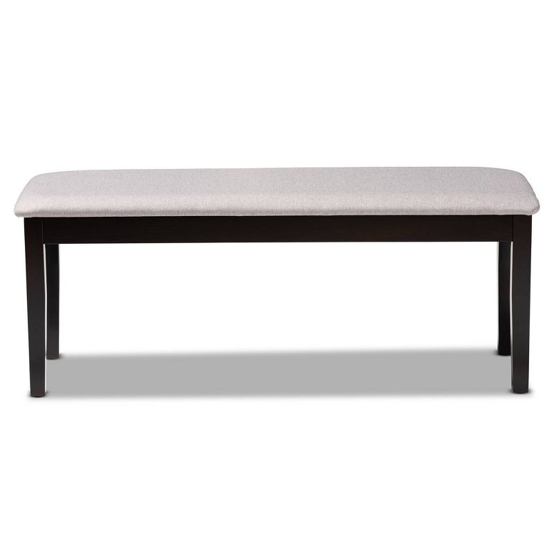 Teresa Fabric Upholstered and Wood Dining Bench Gray/Dark Brown - Baxton Studio