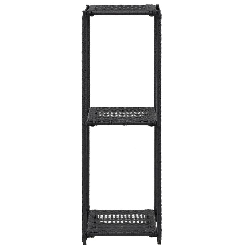 vidaXL Storage Shelf Black 11.8 in.x11.8 in.x35.4 in. Poly Rattan
