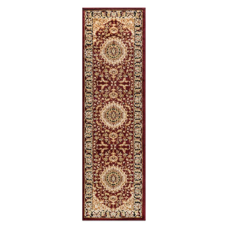 World Rug Gallery Traditional Oriental Medallion Area Rug - BURGUNDY 2'7"x8'