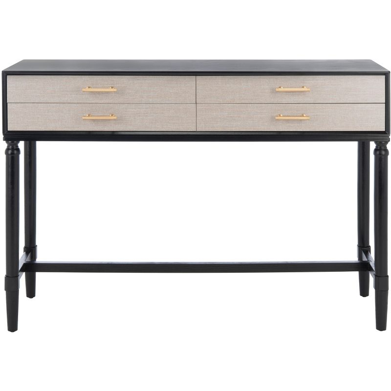 Estella 4 Drawer Console Table - Black - Safavieh