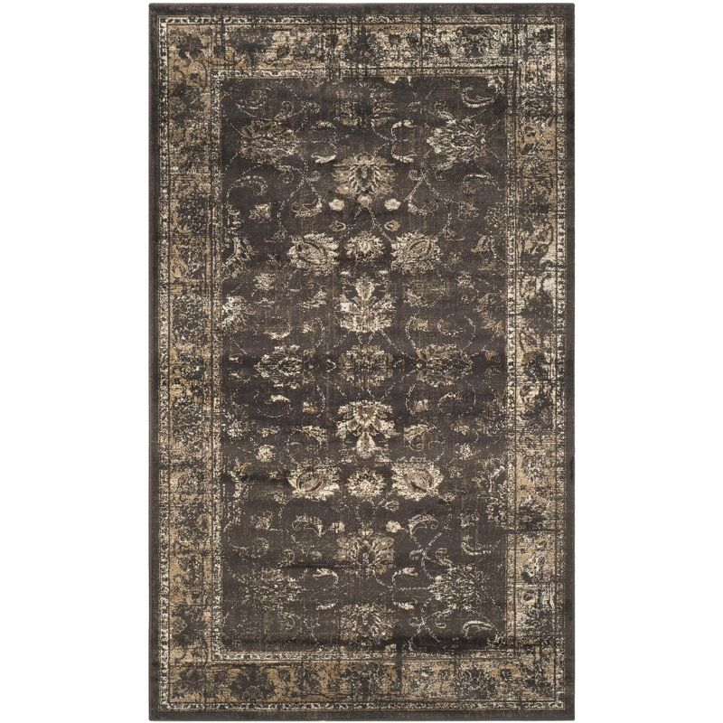 Vintage VTG117 Power Loomed Indoor Skid-Resistant Area Rug - Soft Anthracite - 4'x5'7" - Safavieh