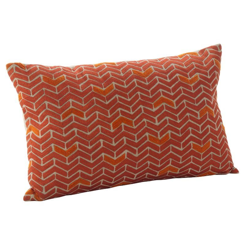 Saro Marcella Design Embroidered Cotton Throw Pillow