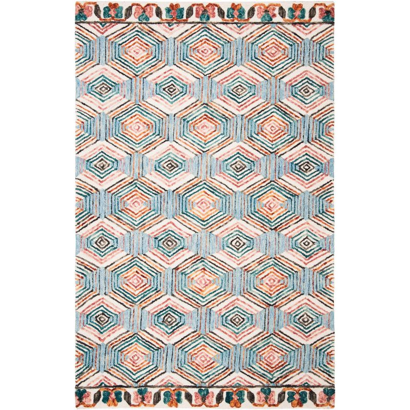 Trace TRC522 Hand Tufted Area Rug - Ivory/Light Blue - 5'x8' - Safavieh.