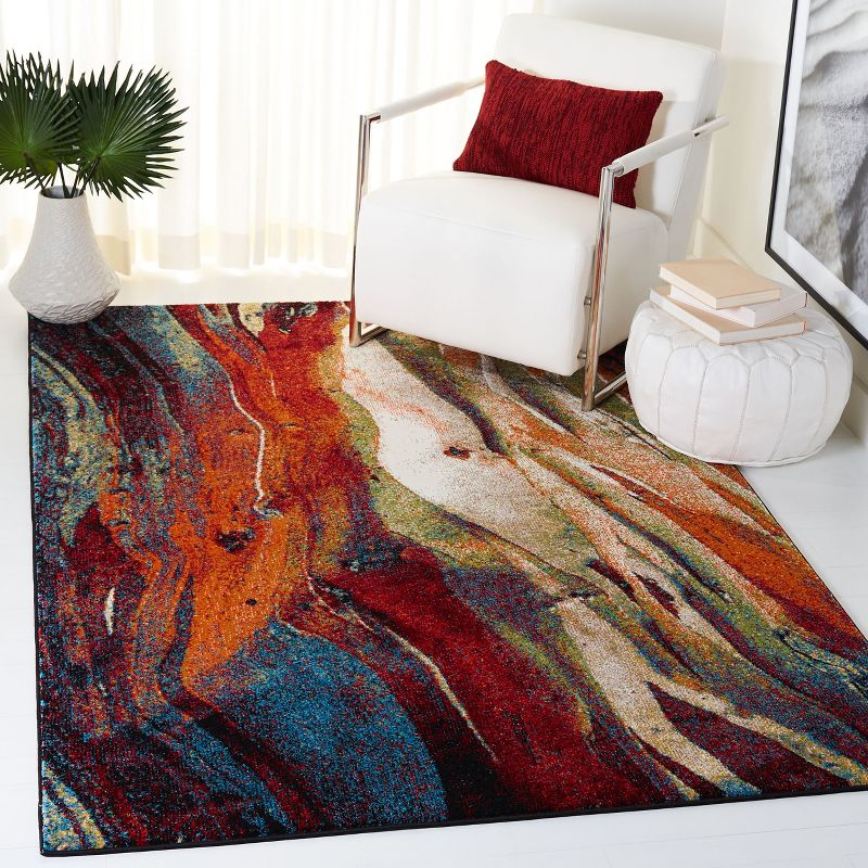 Glacier GLA126 Power Loomed Area Rug - Red/Green - 5'3"x7'6" - Safavieh.