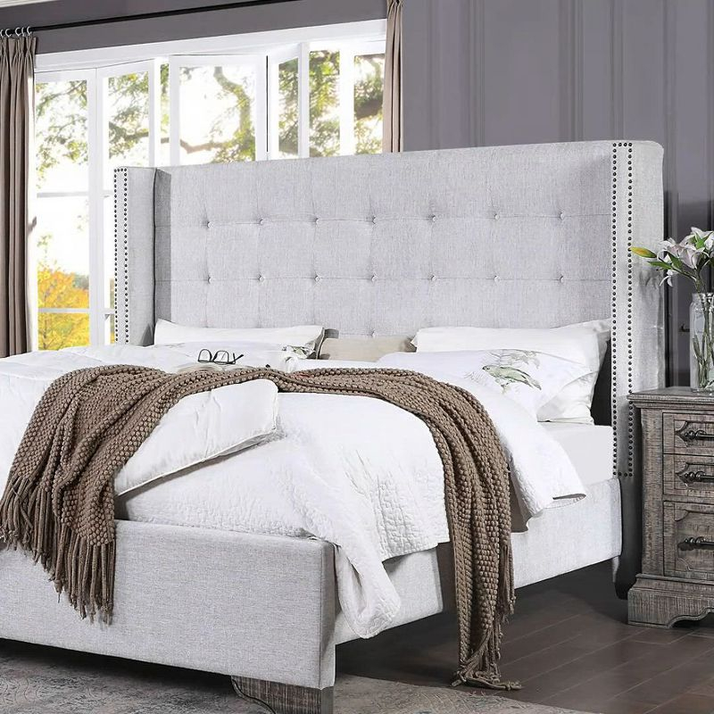 90" Eastern King Bed Artesia with Buttonless Tufting & Wood Frame - Acme Furniture