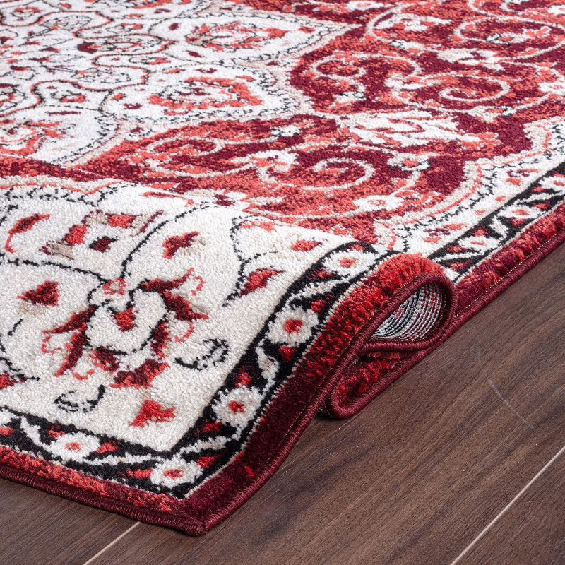 World Rug Gallery Traditional Medallion Area Rug - RED 5' X 7'