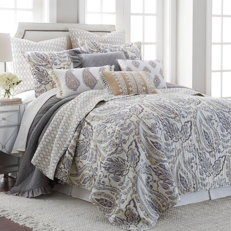 Tamsin Grey Quilt Set - One Twin/Twin XL Quilt and One Standard Sham - Levtex Home