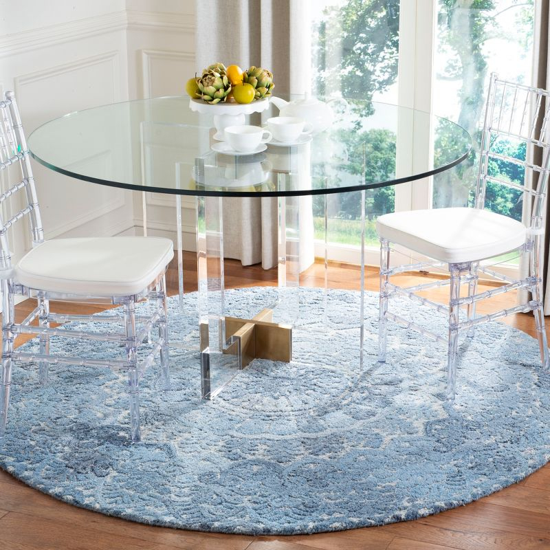 Marquee MRQ110 Hand Tufted Indoor Area Rug - Blue/Ivory - 6' Round - Safavieh