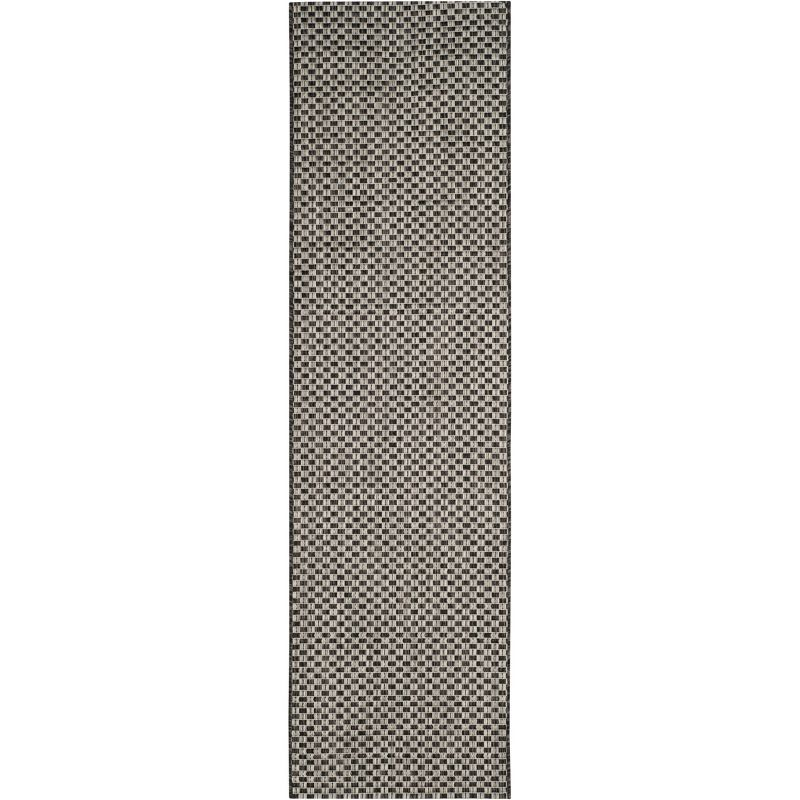 Courtyard CY8653 Power Loomed Indoor and Outdoor Runner Rug - Black/Light Grey - 2'3"x18' - Safavieh