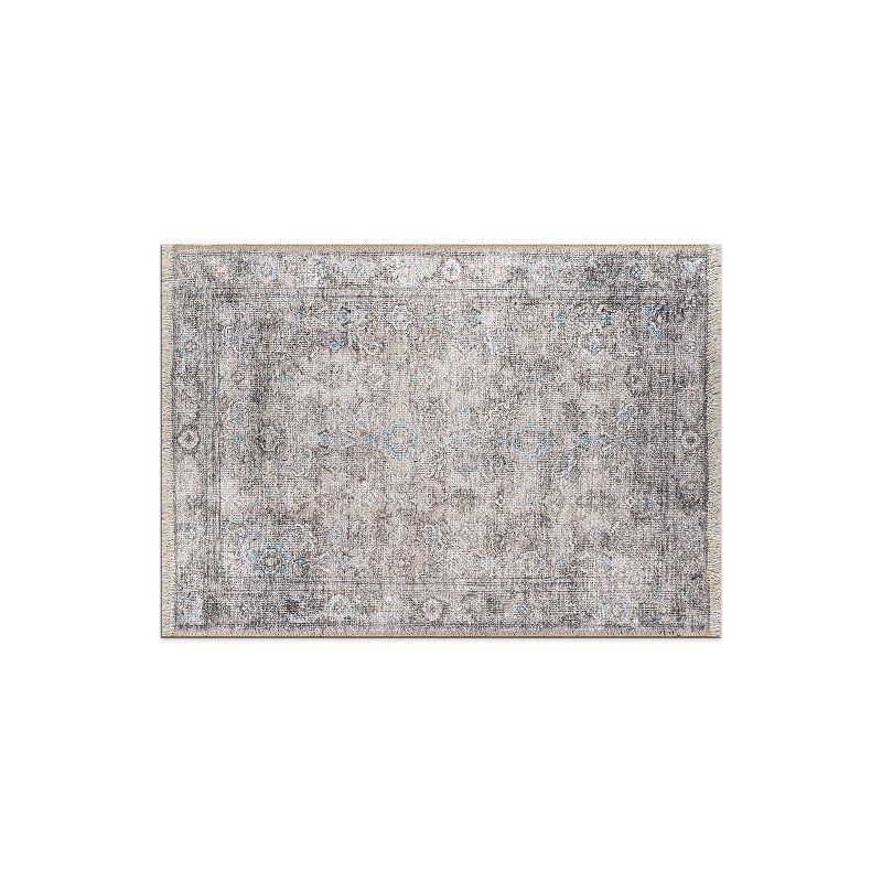 World Rug Gallery Transitional Distressed Vintage Machine Washable Indoor Area Rug- OLIVE 2'x3'