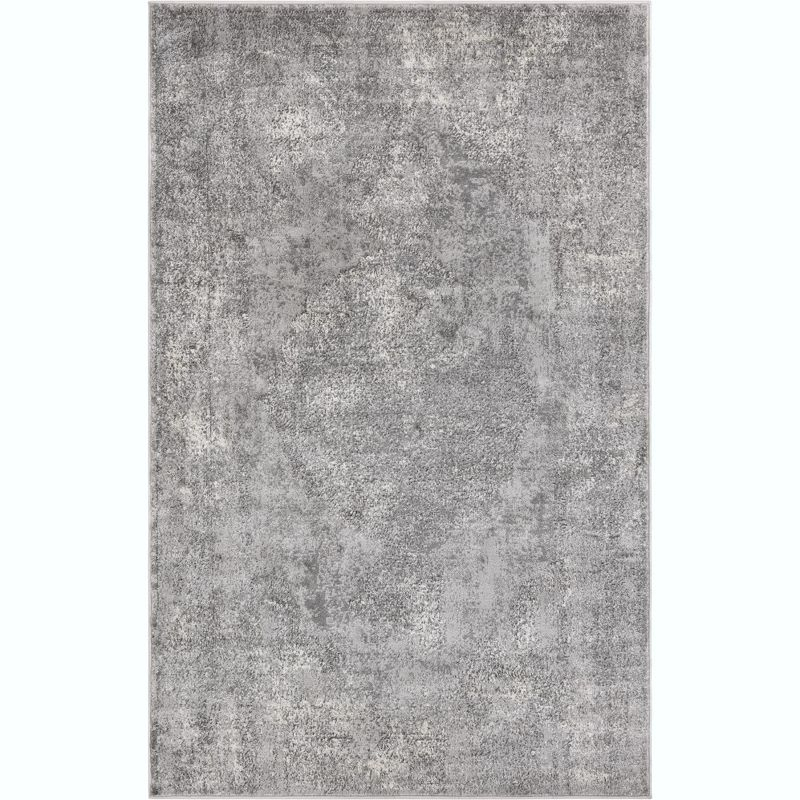 Unique Loom Portland Collection Area Rug - Woodburn (5' 3" x 8' Rectangle Gray/Ivory)