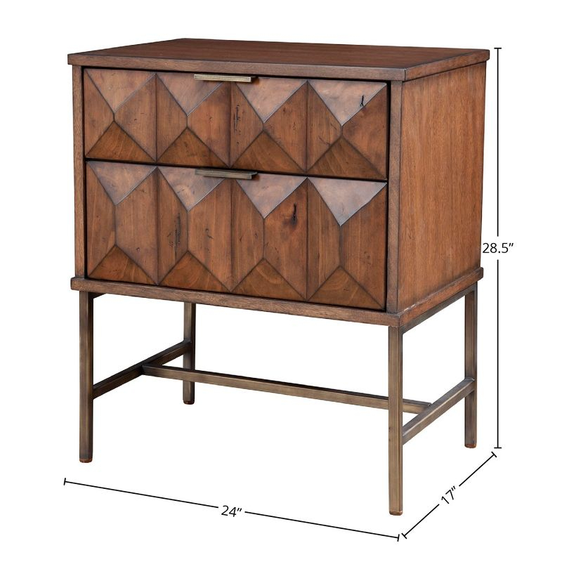 Origins by Alpine    Trig Two Drawer Nightstand