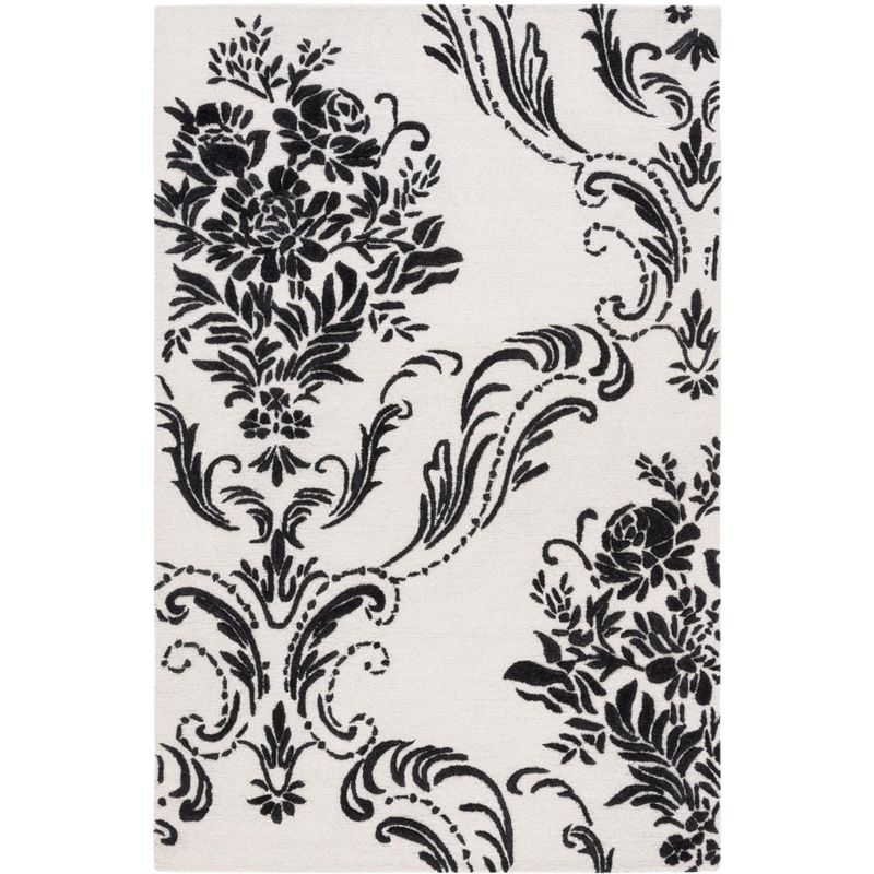 Jardin JAR732 Hand Tufted Area Rug - Ivory/Black - 5'x8' - Safavieh