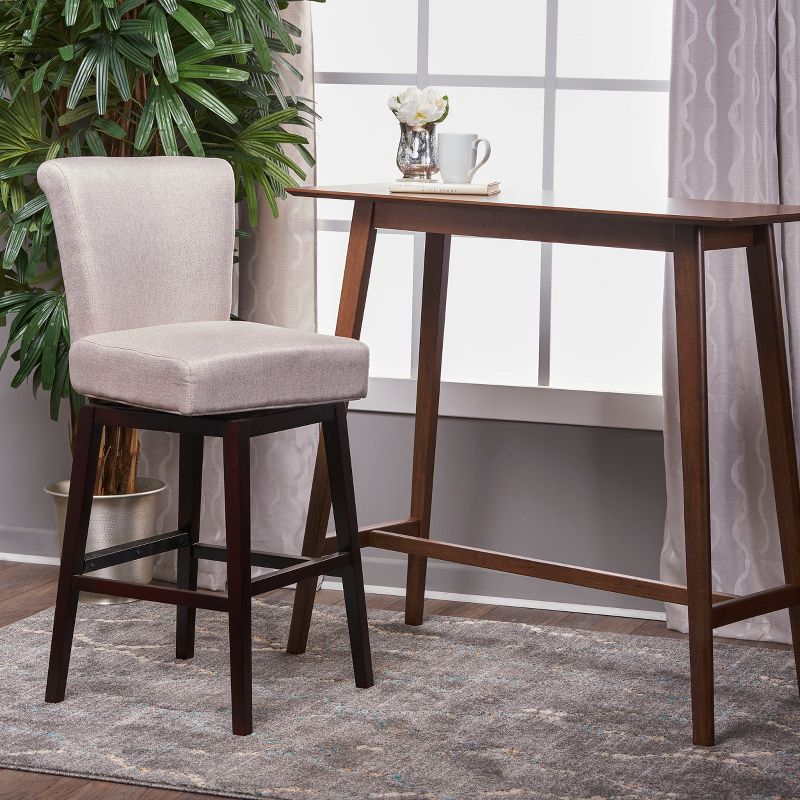 Tracy Swivel Counter Height Barstool Wheat - Christopher Knight Home: Upholstered, 27.5" Seat, Hardwood Frame