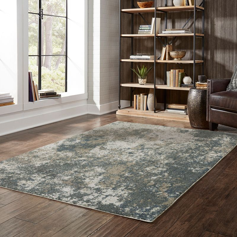 Oriental Weavers Alton 531L9 Teal/ Grey Indoor Area Rug - 5'3" x 7'6"