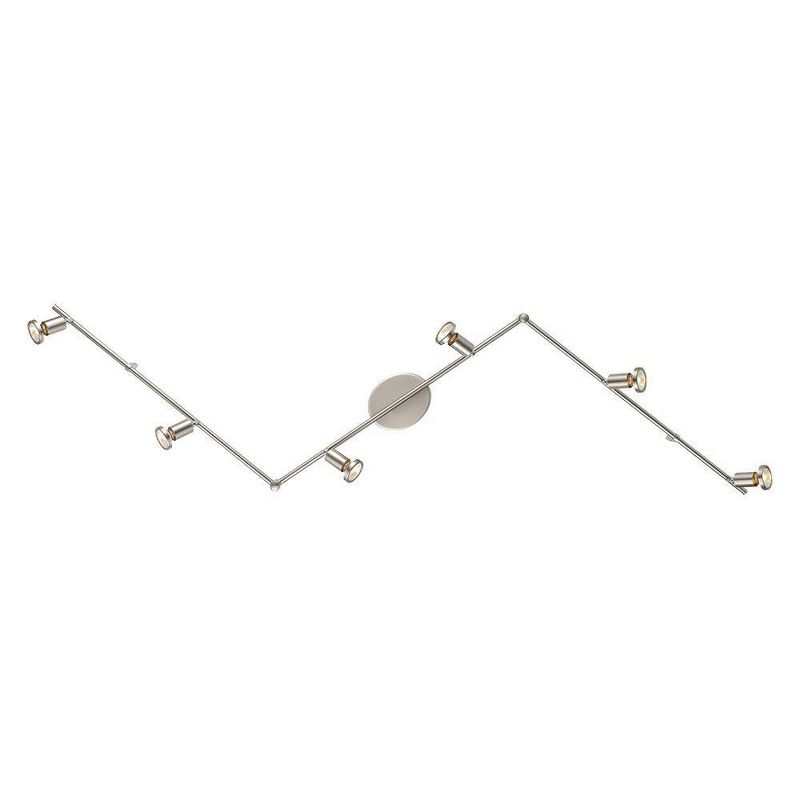 EGLO Buzz 6-Light Track Light Matte Nickel: Transitional Style, Adjustable, ETL Listed, Halogen