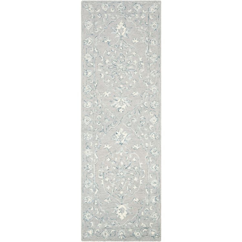 Micro-Loop MLP504 Hand Tufted Indoor Runner Rug - Light Grey/Ivory - 2'3"x9' - Safavieh
