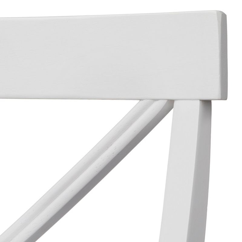 Buylateral Set of 2 24" Albury Counter Height Barstools White: Rubberwood Frame, Armless Design, Painted Finish