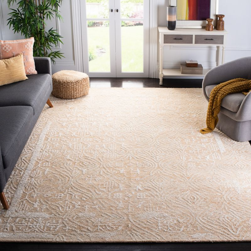 Metro MET905 Hand Tufted Area Rug - Gold/Ivory - 6'x6' - Safavieh.