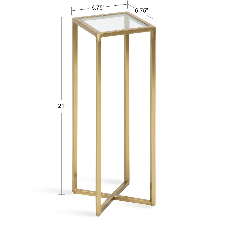 Kate and Laurel Jaspur Square Metal Drink Table, 7x7x21, Gold