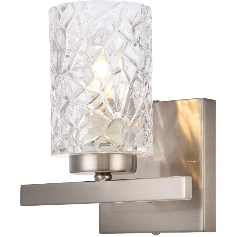 Elegant Lighting Cassie 1 light bath sconce in satin nickel with clear shade