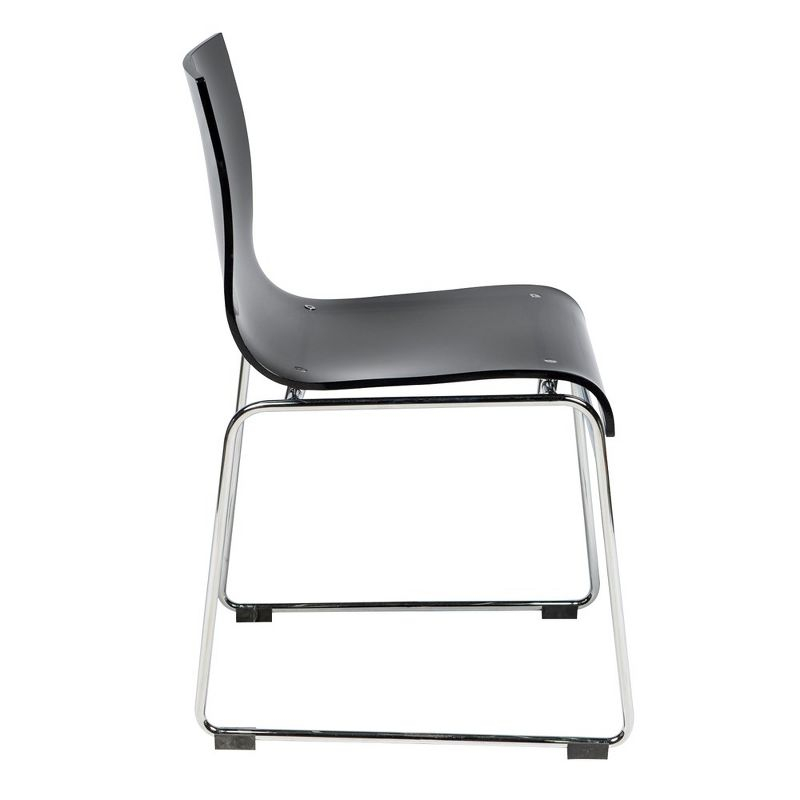LeisureMod Lima Modern Acrylic Chair in Transparent Black