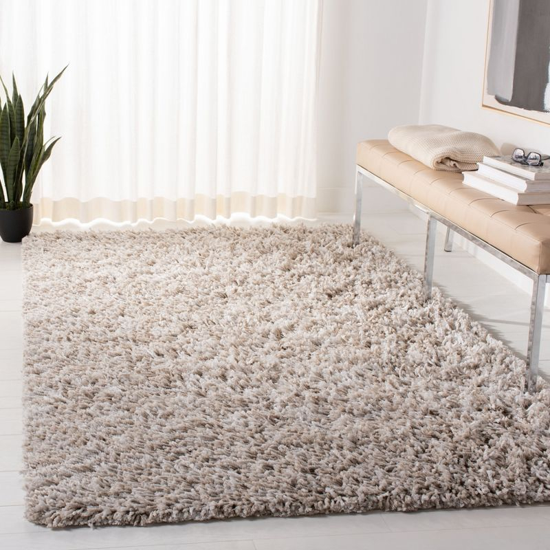 Rio Shag SG960 Hand Loomed Indoor Accent Rug - Beige/Ivory - 3'x5' - Safavieh