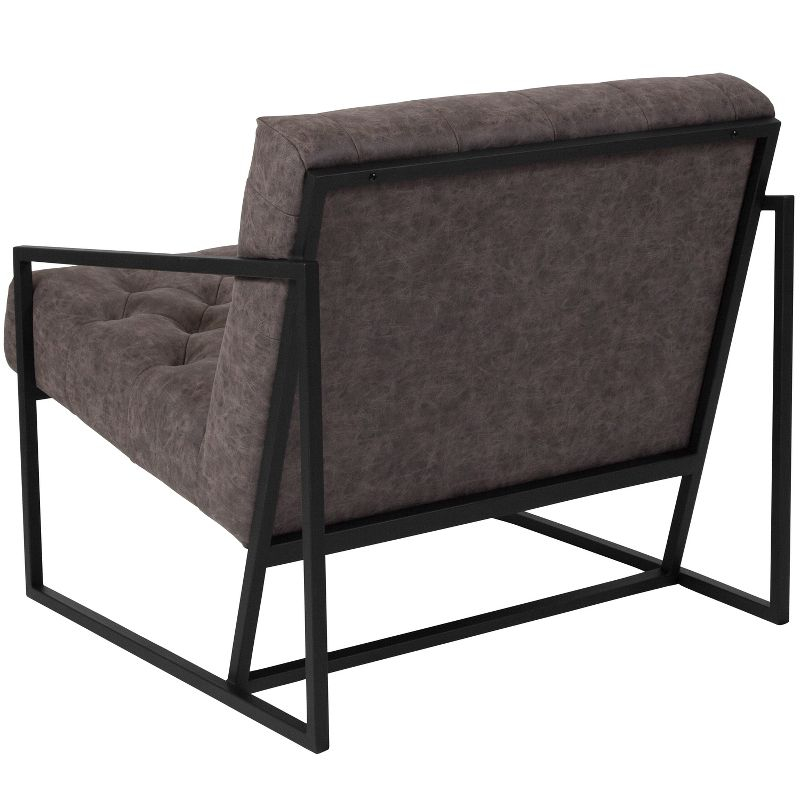 Flash Furniture HERCULES Madison Series Retro Gray LeatherSoft Tufted Lounge Chair