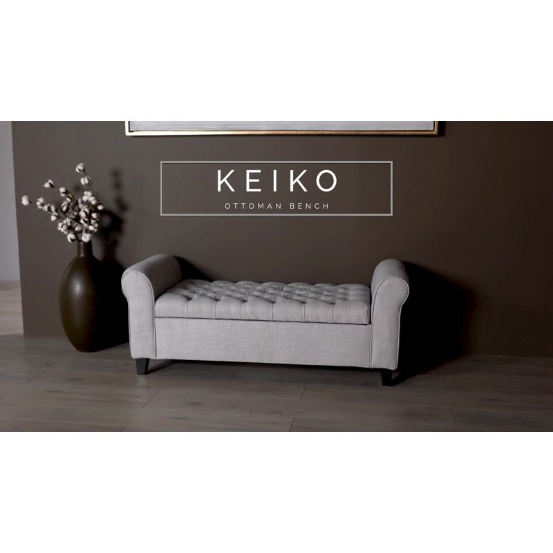 Keiko Storage Bench - Brown Leather - Christopher Knight Home: Elegant Tufted Design, Soft-Close Hinge
