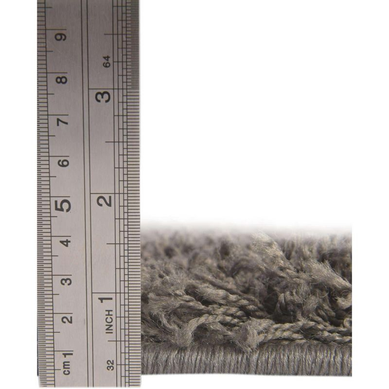 Unique Loom 4' 1 x 6' 1 Solid Shag Graphite Gray Area Rug