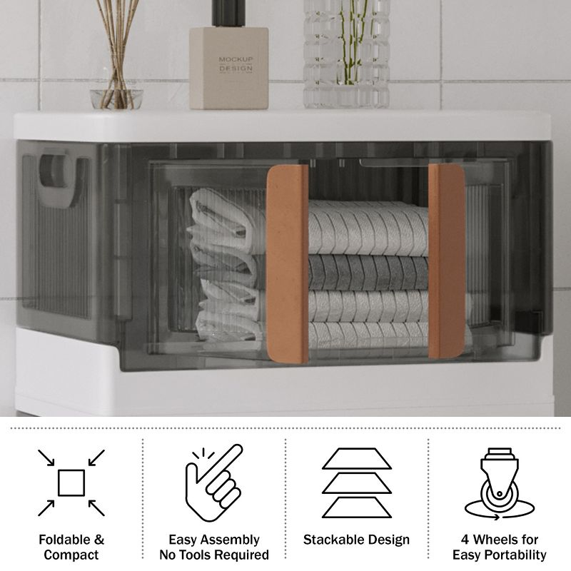 Home-Complete 8.4 Gal Foldable Storage Bin with Lid