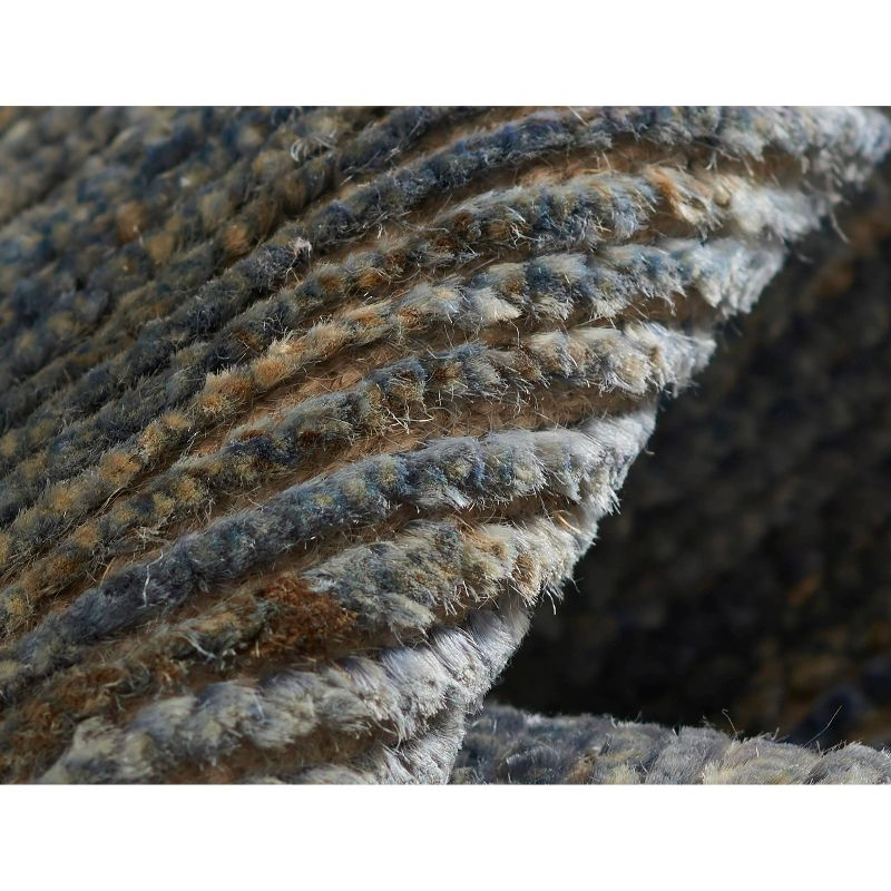 Momeni 8'x10' Organic Solid Handknotted Area Rug Blue: Jute & Cotton, Low Pile, Handmade, Indoor Rectangle Rug