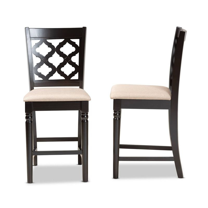 2pc Ramiro Wood Counter Height Barstools - Baxton Studio