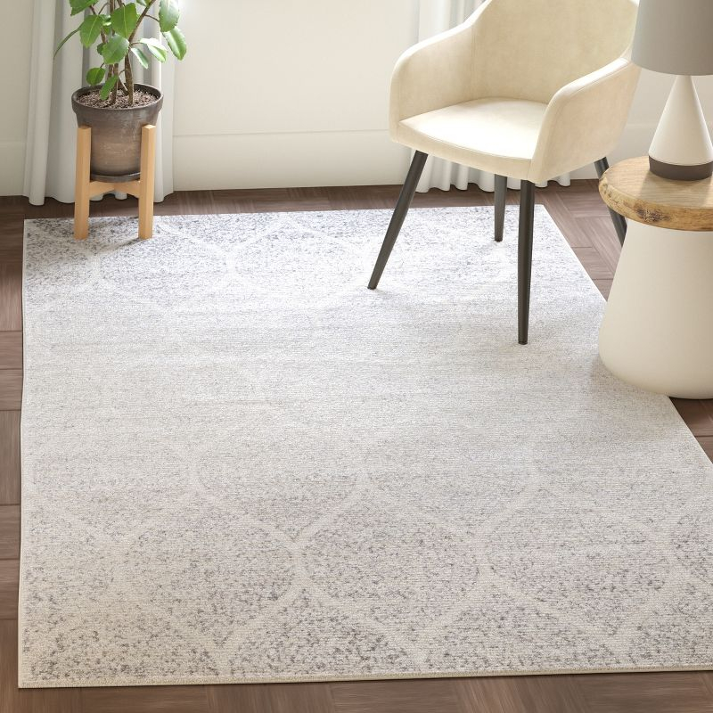 Madison MAD604 Power Loomed Indoor Area Rug - Ivory/Silver - 5'3"x7'6" - Safavieh