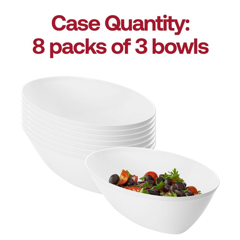 Smarty Had A Party 2 qt. White Oval Plastic Serving Bowls - 24 pcs
