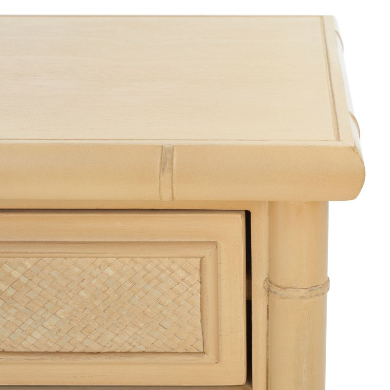 Ahab 2 Drawer 1 Shelf Accent Table - ACC6606A - Light Blonde/Gold - Safavieh