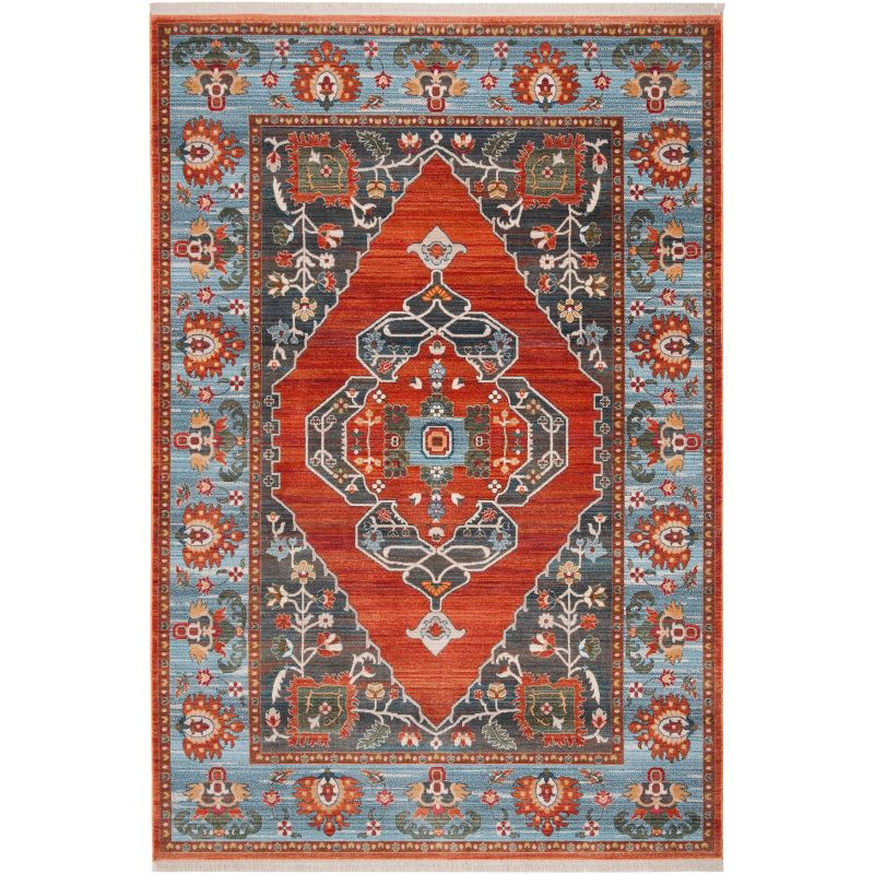 Vintage Persian VTP482 Power Loomed Indoor Area Rug - Rust/Blue - 5'x7'6" - Safavieh