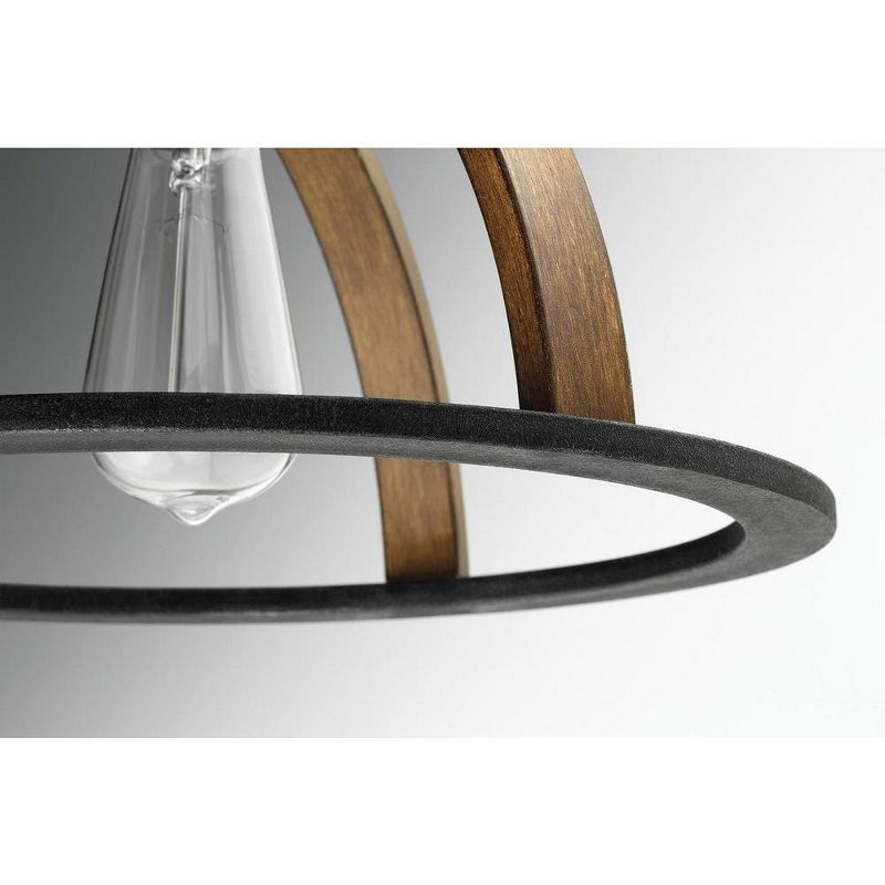 Progress Lighting Trestle 1-Light Pendant, Gilded Iron, Geometric Cage, Steel, Dry Rated, 14" Width